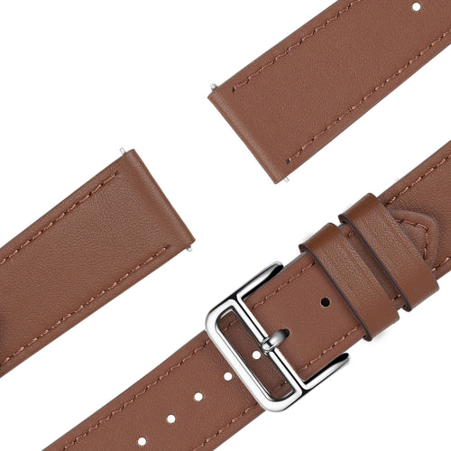 Bandz Amazfit Active 3 Premium Leather Strap 'Deluxe' (Brown)