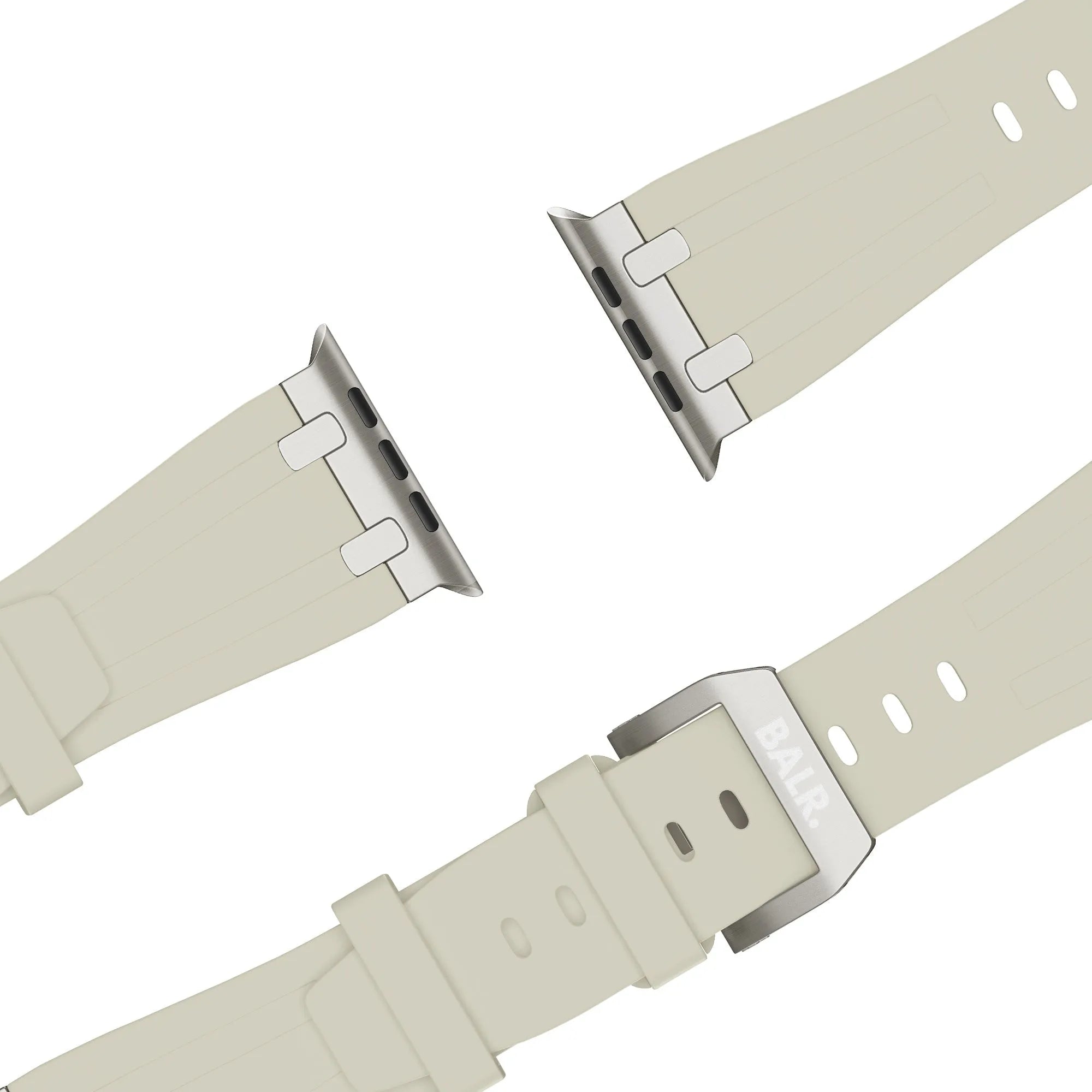 BALR. Bracelet en silicone Apple Watch ultra liquide (beige/titane)