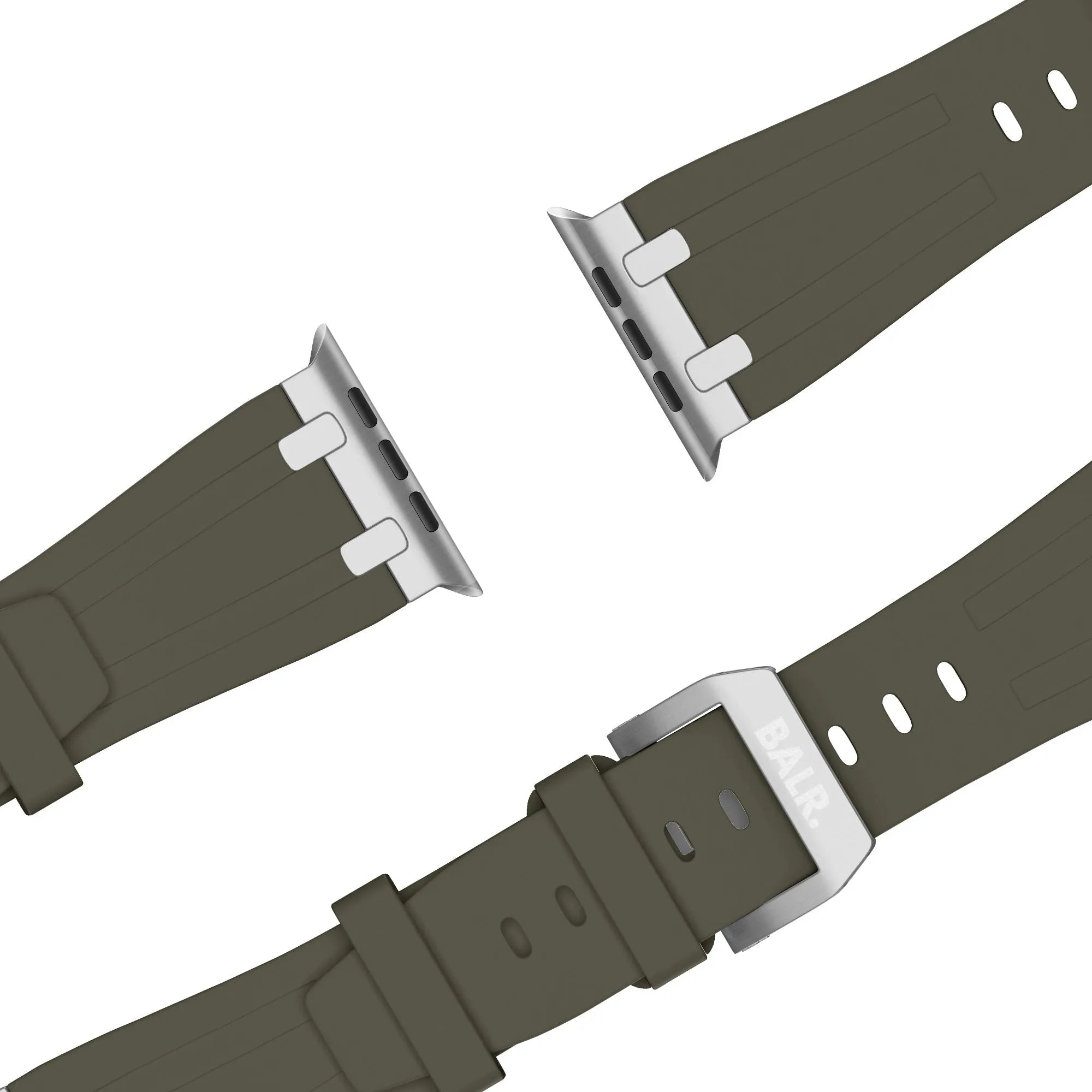 BALR. Bracelet silicone Apple Watch Ultra Liquid (marron/argent)
