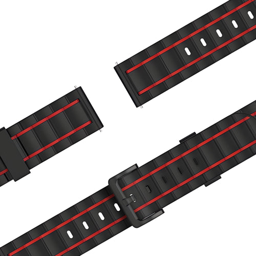 Bandz Bracelet sportif à rayures Huawei Watch 5 - 46mm (noir/rouge)