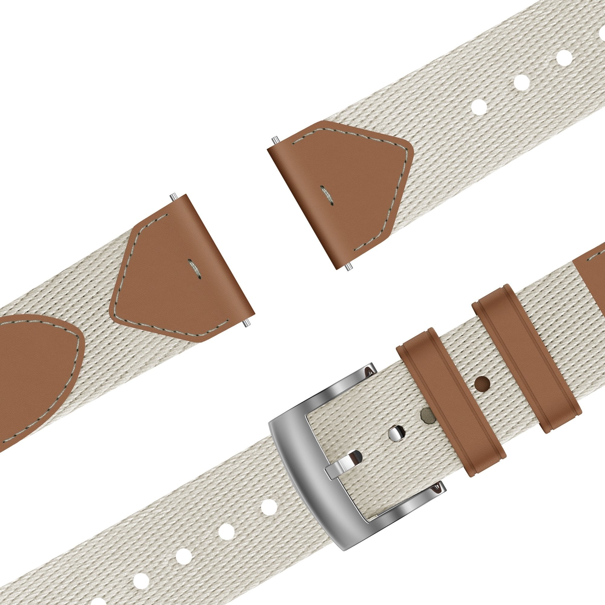 Bandz Bracelet cuir hybride 'Easy Fit' Withings ScanWatch 2 - 38mm (beige/marron)
