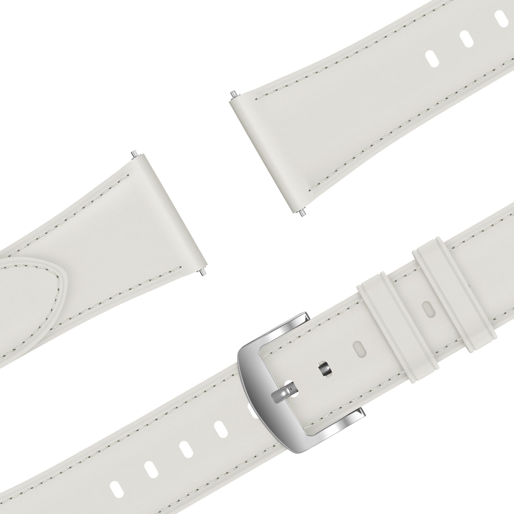 Bandz Bracelet cuir 'Easy Fit' Withings ScanWatch 2 - 38mm (blanc)