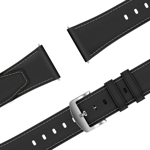 Bandz Bracelet cuir 'Easy Fit' Honor Watch 6 (noir)