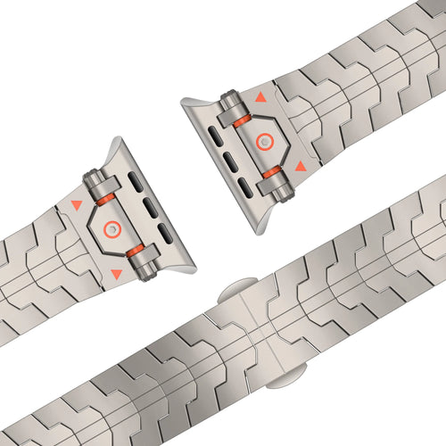 Bandz Apple Watch Metal Grain Strap 'Deluxe' (Titanium)