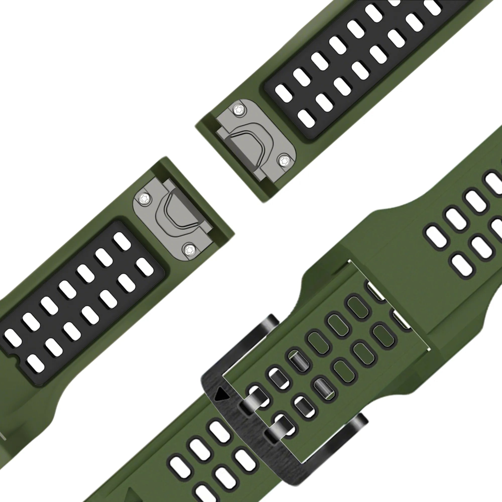 Bandz Bracelet sport avec boucle Garmin Enduro 1 / 2 / 3 (verte/noir)