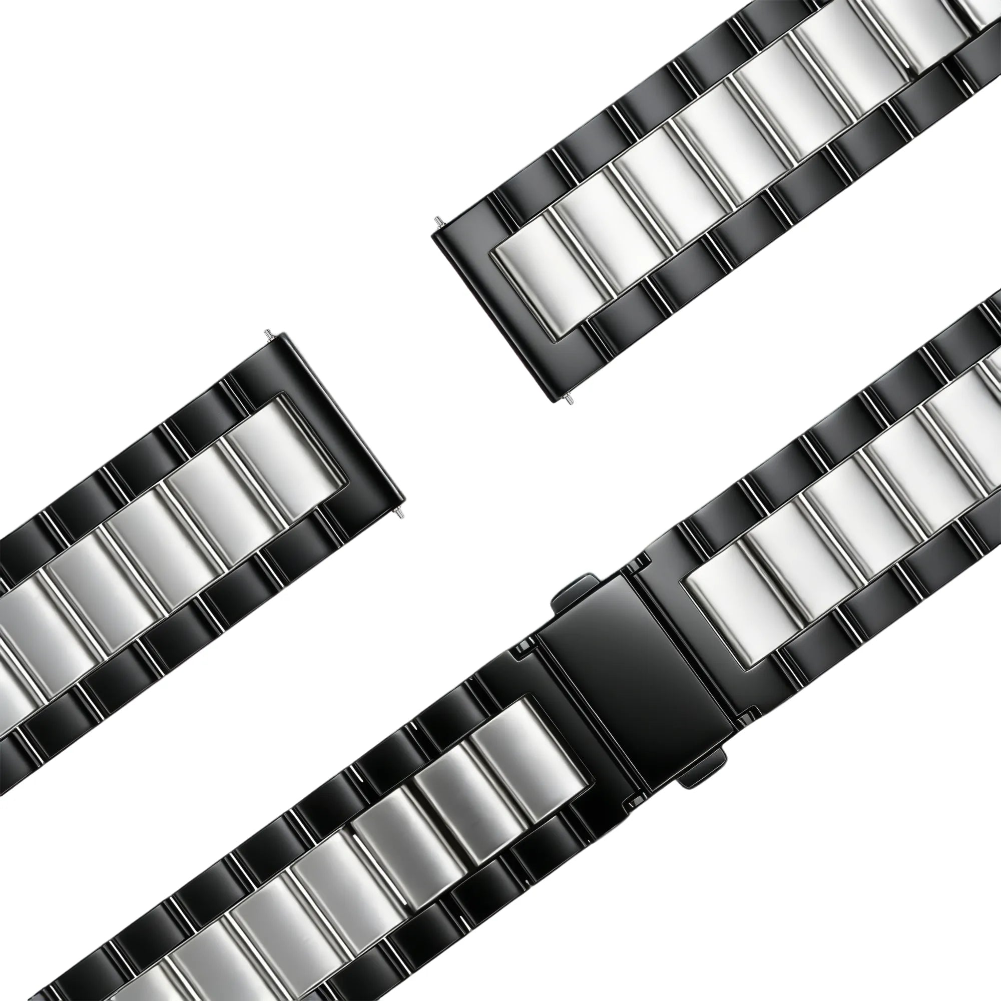 Bandz Garmin Forerunner 570 - 47mm Steel Strap 'Classic' (Black/Silver)