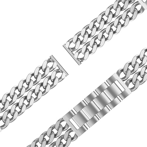 Bandz Coros Apex - 42mm Metal Strap 'Double Chains' (Silver)