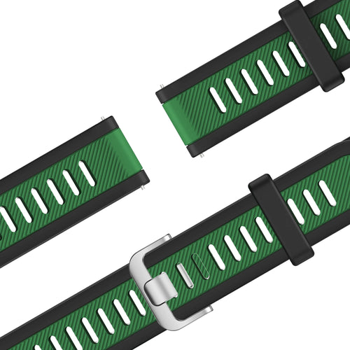 Bandz Bracelet dual sport avec boucle Garmin Venu 2 (noir/vert)