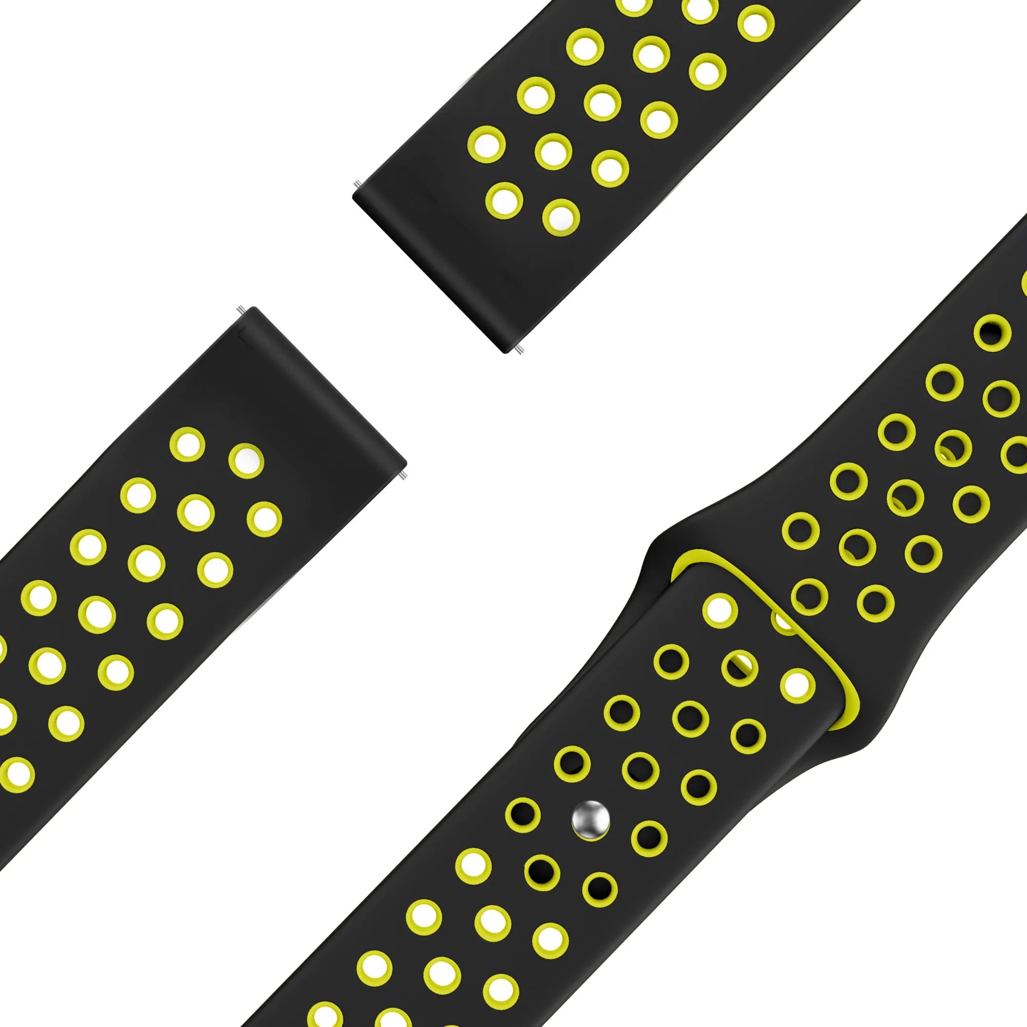 Bandz Bracelet sport 'Deluxe' Garmin Venu 2 (noir/jaune)