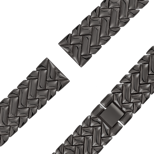 Bandz Bracelet metal 'V-Type' Withings ScanWatch Light (noir)