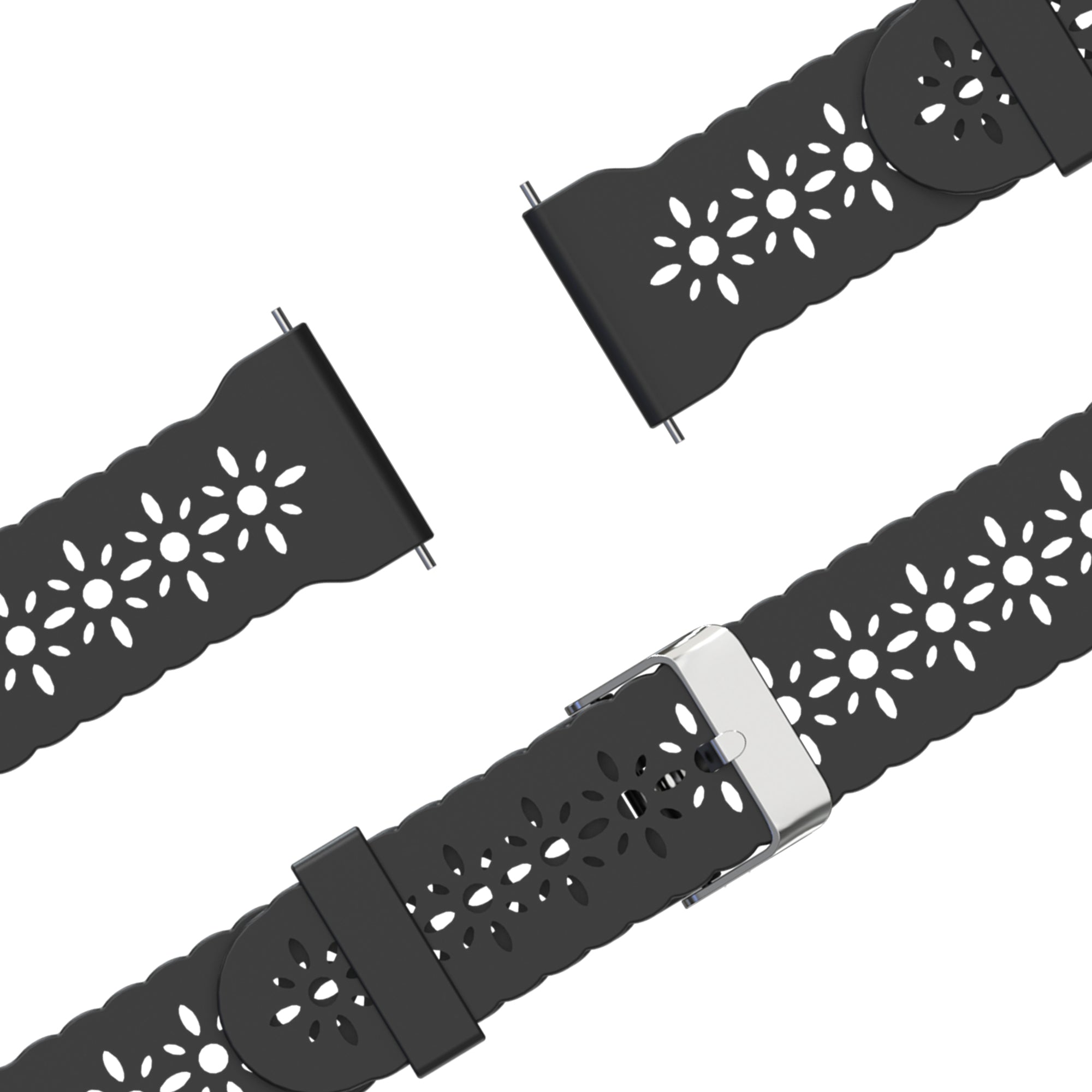 Bandz Bracelet silicone 'Lace' Garmin Vivoactive 6 (noir)