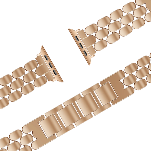 Bandz Bracelet acier 'Oval' Apple Watch (or rose)
