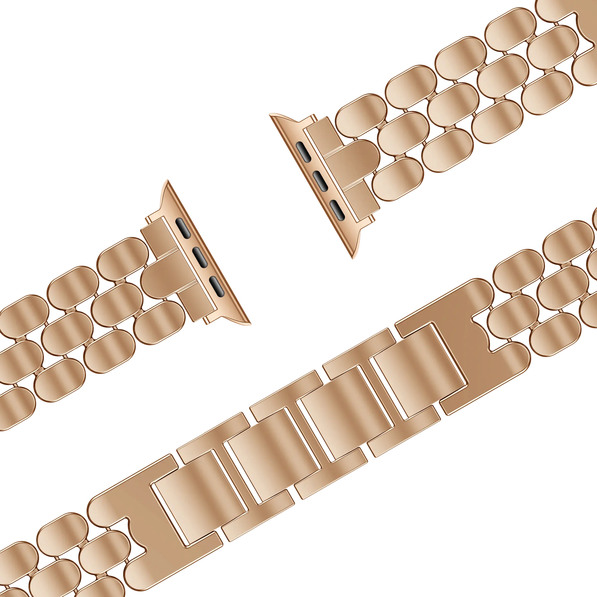 Bandz Bracelet acier 'Oval' Apple Watch (or rose)