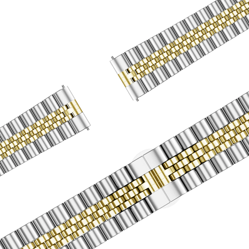 Bandz Bracelet acier 'Jubilee' Garmin Forerunner 265s (argent/or)