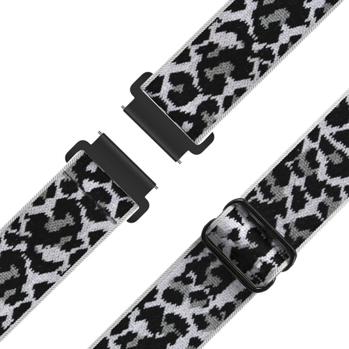 Bandz Bracelet nylon élastique Garmin Forerunner 255s (léopard blanc)