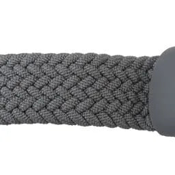 Nylon Mi Braided Strap, dark grey, laid flat, joined, 45° top view
