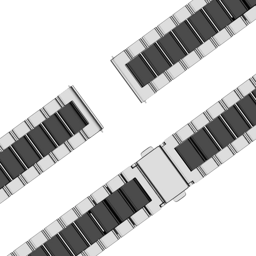 Bandz Bracelet acier 'Classic' Garmin Forerunner 170 (argent/noir)