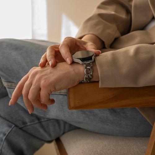 Bracelet chaîne acier Samsung Galaxy Watch Active (argent)