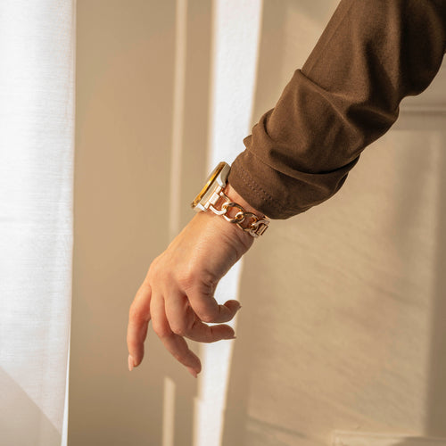 Bracelet chaîne acier Samsung Galaxy Watch 5 Pro (or rose)