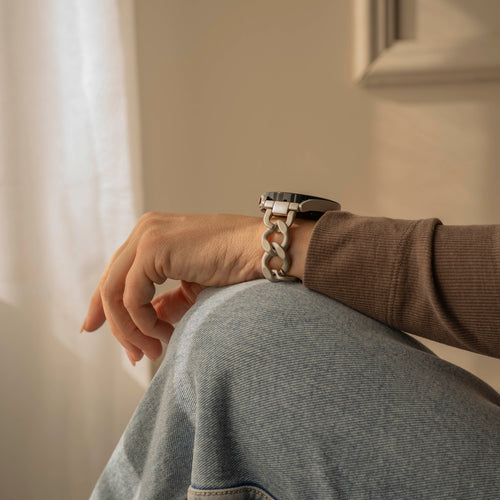 Bracelet chaîne acier Samsung Galaxy Watch 6 Classic 43mm (lumière stellaire)