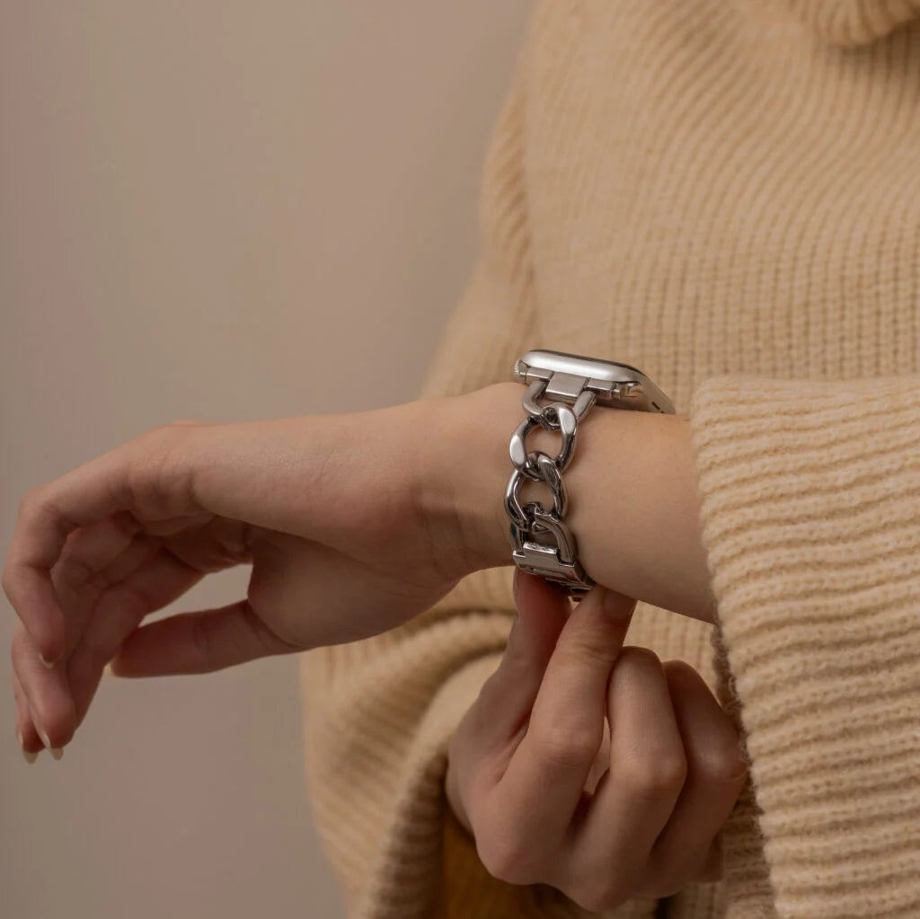 Bracelet acier chaîne Apple Watch (argent)