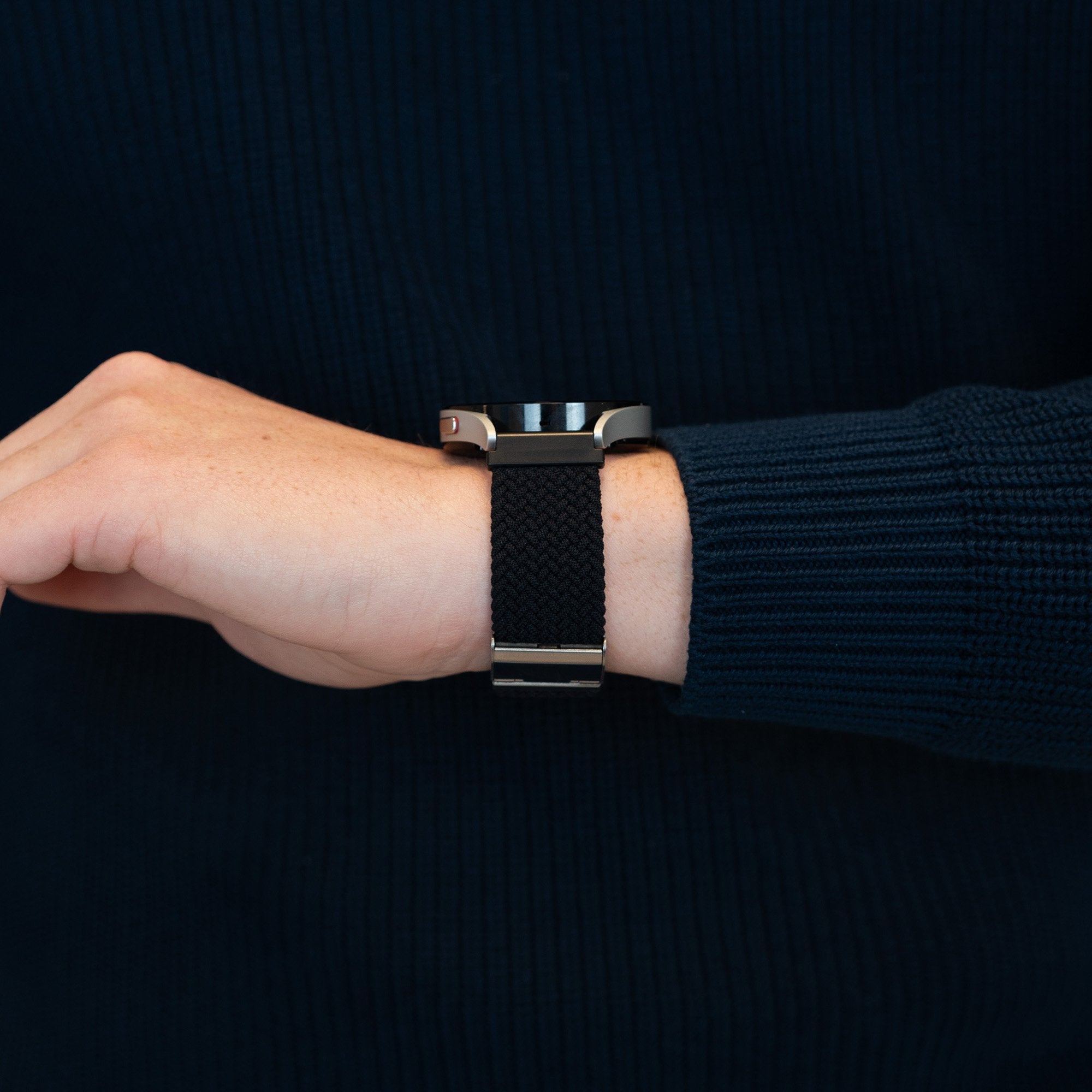 Bandz Bracelet nylon tressé Garmin Forerunner 245 (noir)
