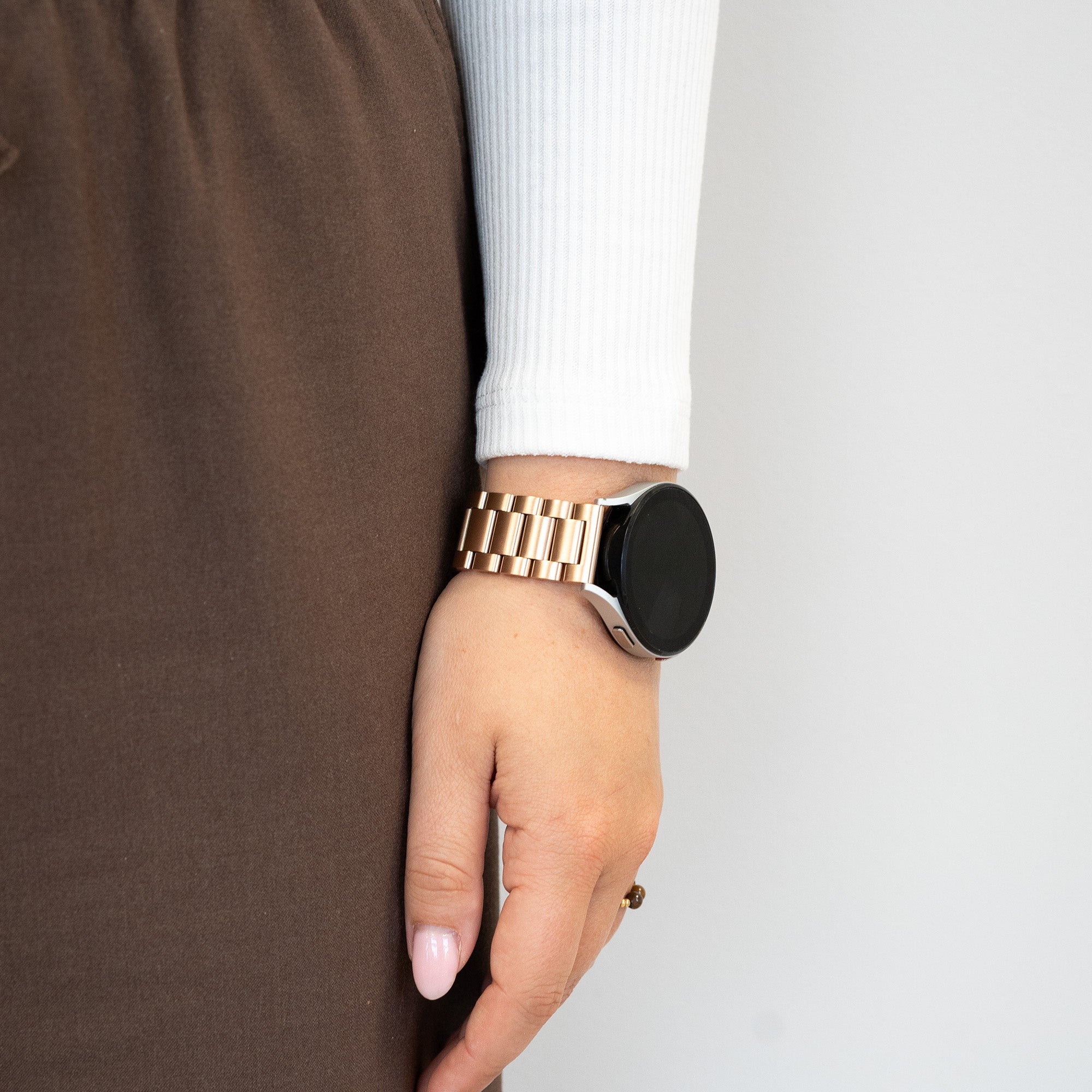Bandz Bracelet acier 'Classic' Garmin Vivomove Trend (rose or)