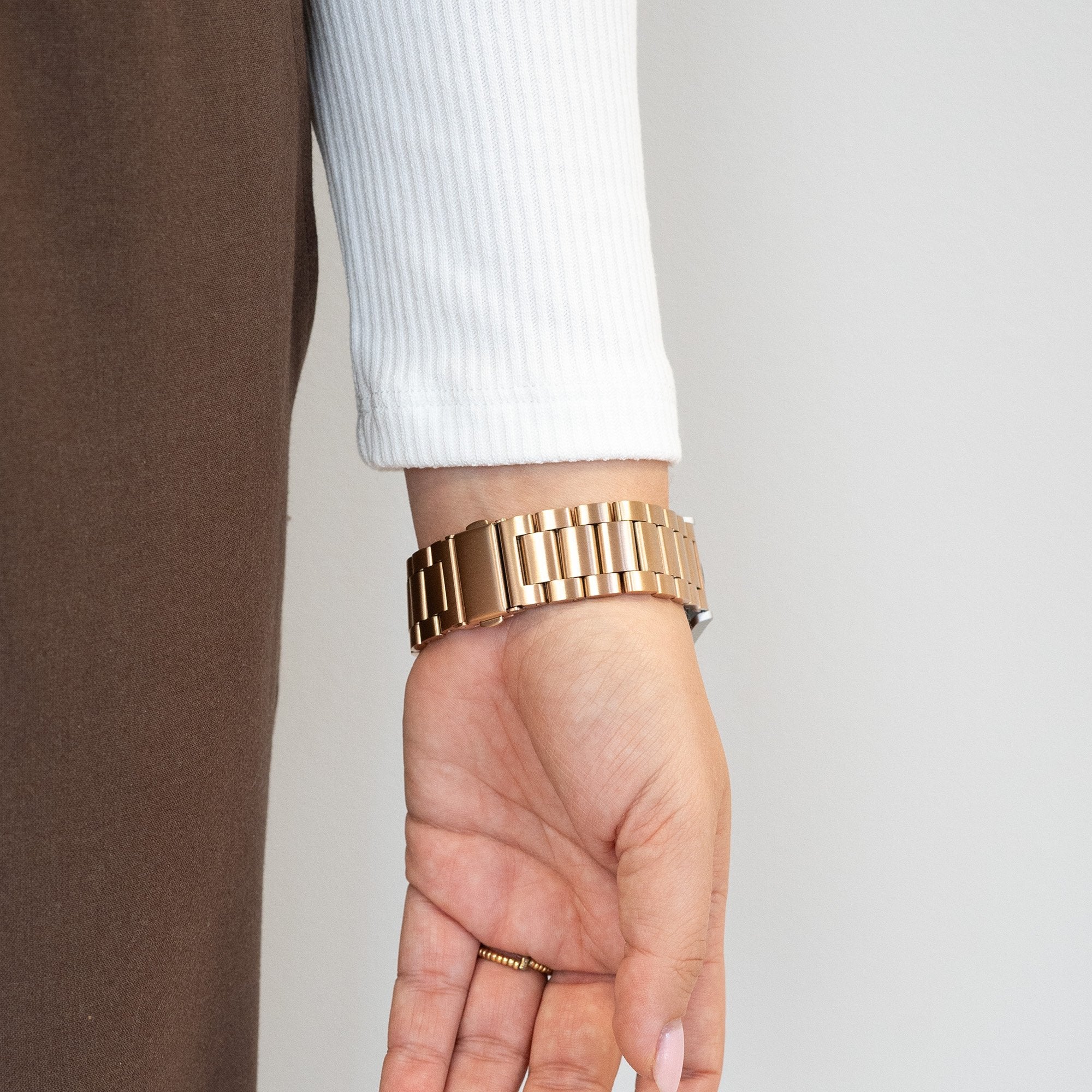 Bandz Bracelet acier 'Classic' Garmin Approach S50 (rose or)