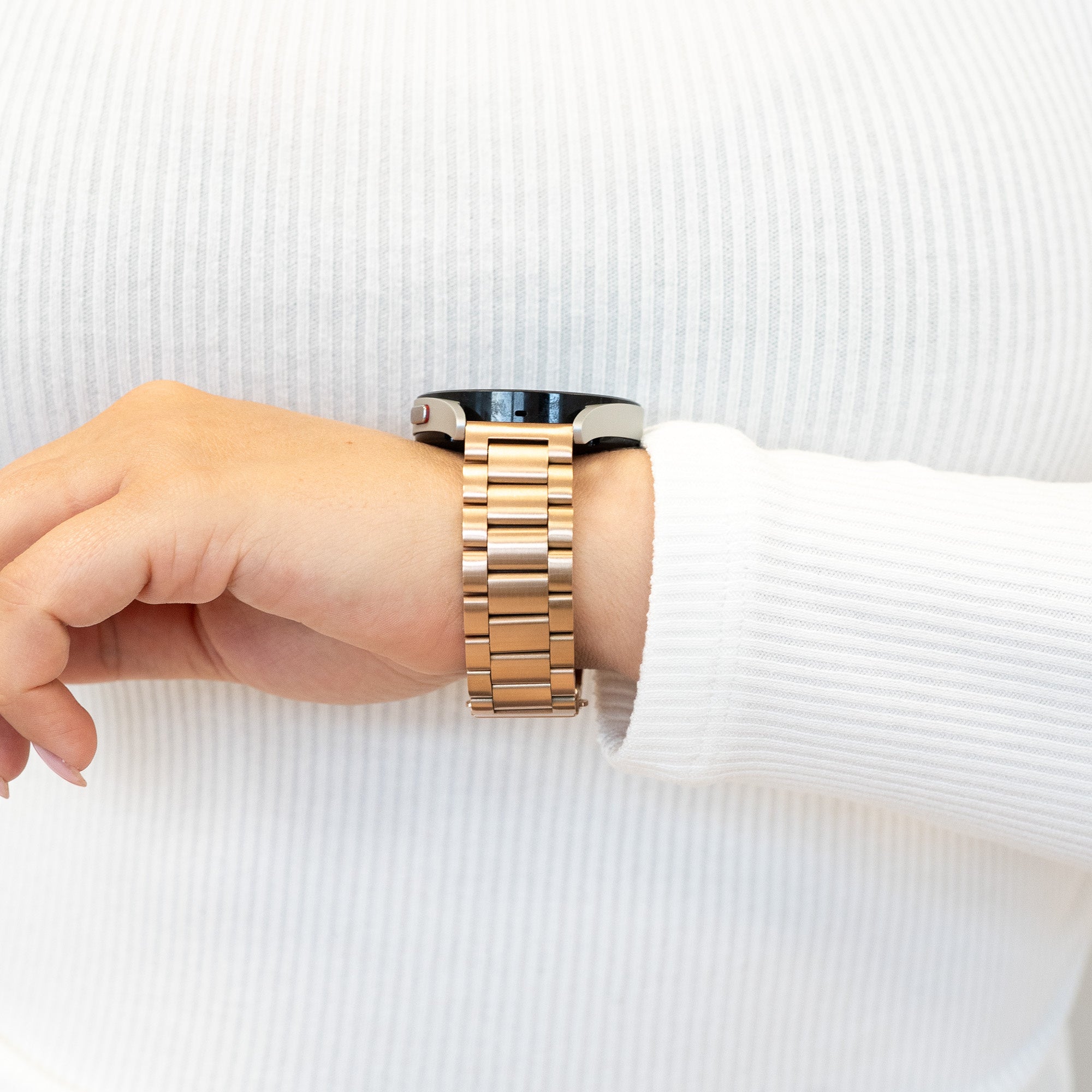 Bandz Bracelet acier 'Classic' Garmin Vivomove Trend (rose or)