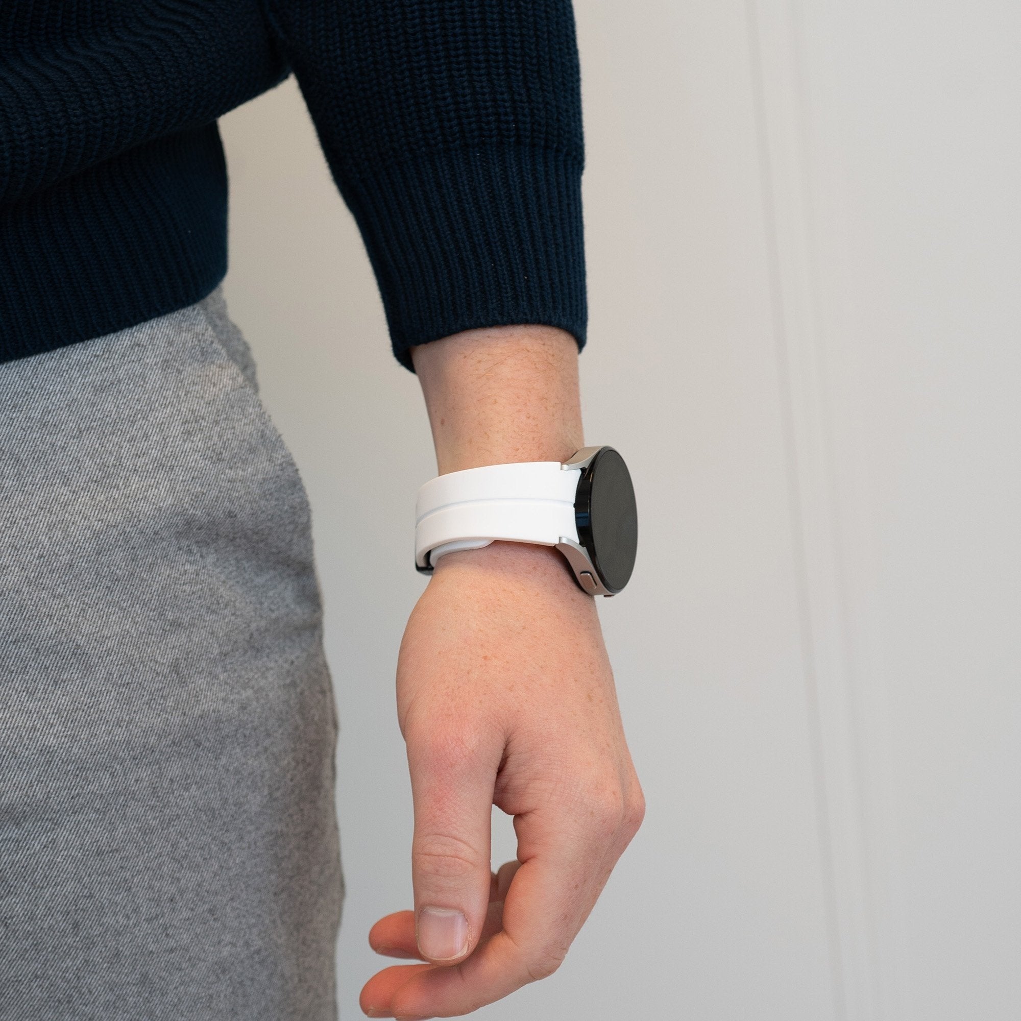Bandz Bracelet silicone avec D-Buckle Samsung Galaxy Watch 5 - 44mm (blanc)