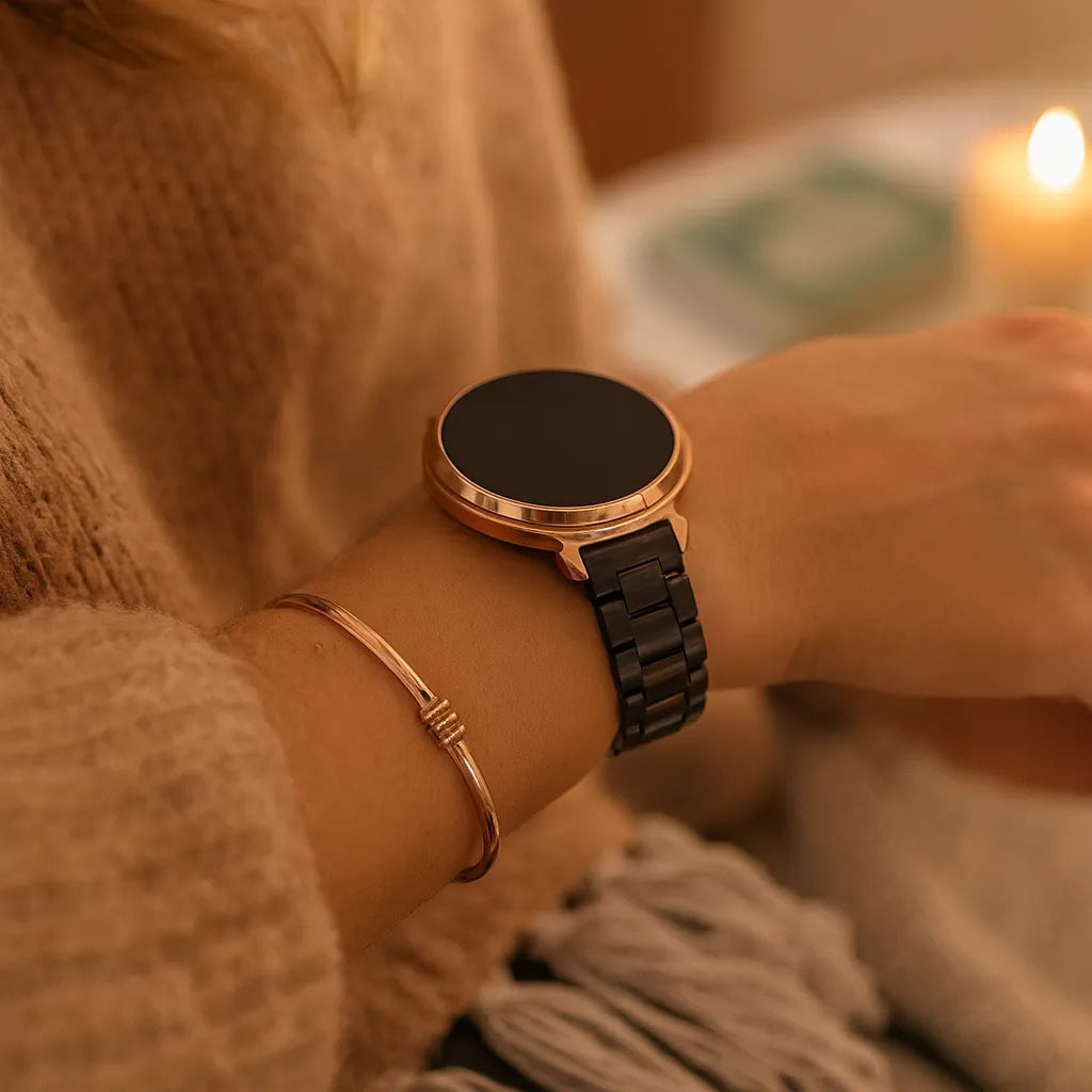 Bandz Bracelet acier 'Classic' Pebble Round 2 - 14mm (noir)