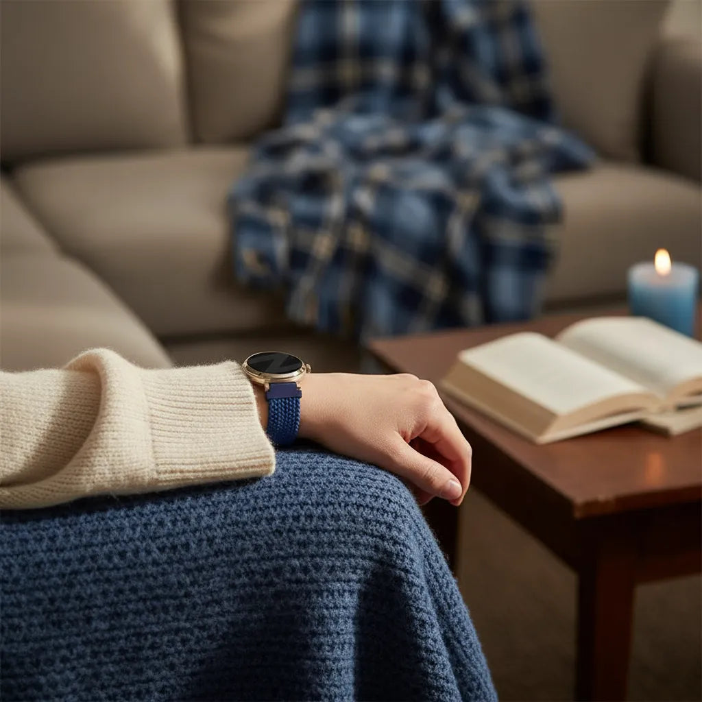 Woven Nylon Strap, blue, lifestyle photo