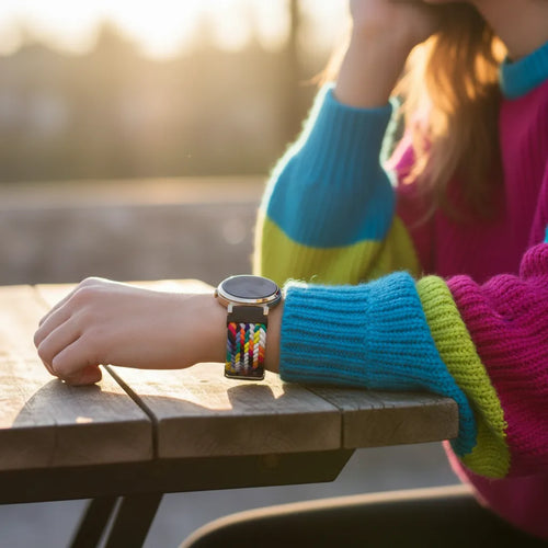 Bandz Bracelet nylon tissé Zenwatch Lily (arc-en-ciel)