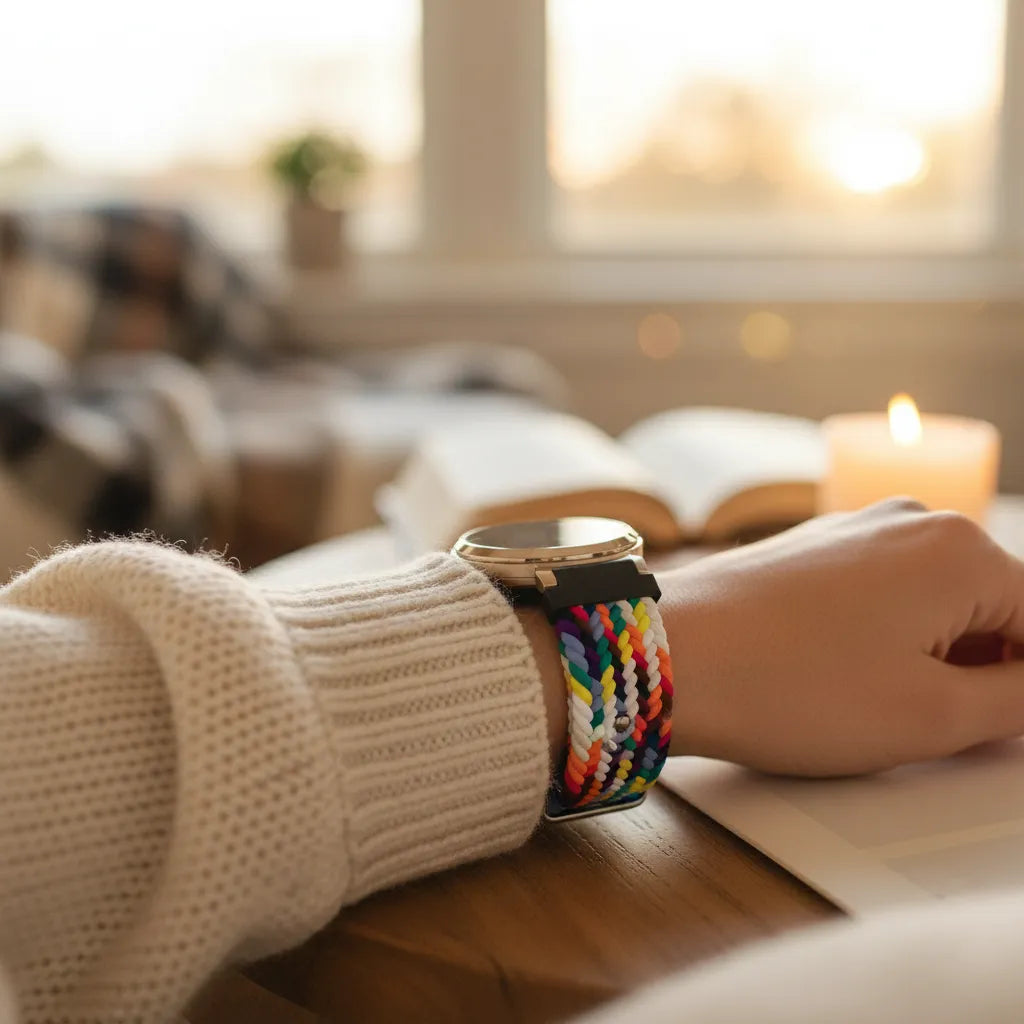 Bandz Bracelet nylon tissé Zenwatch Lily (arc-en-ciel)