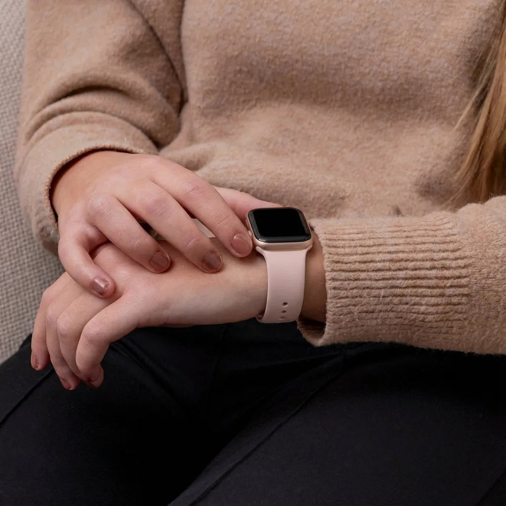 Bracelet silicone Apple Watch (rose clair)