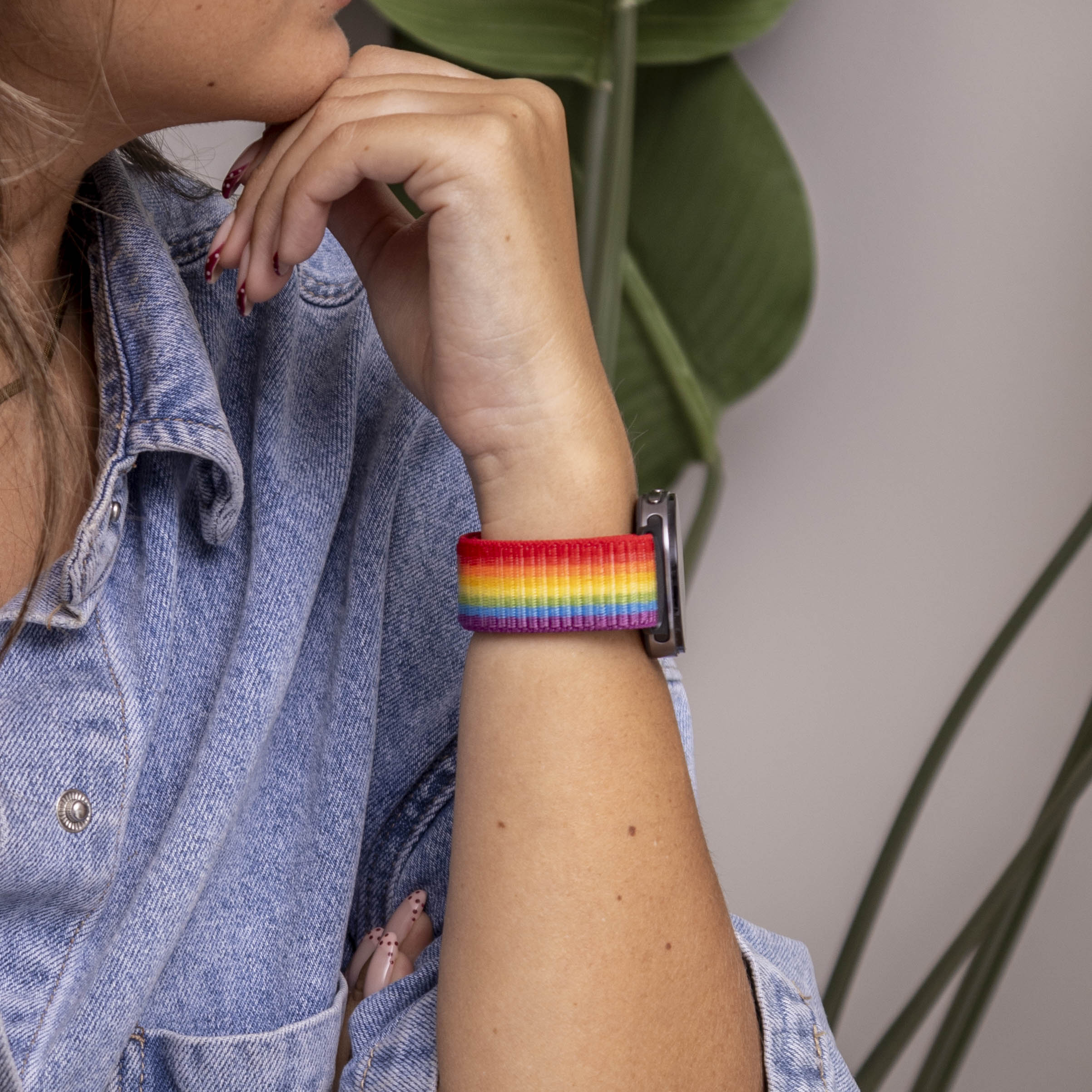 Bracelet nylon Samsung Galaxy Watch 8 Classic (arc-en-ciel)