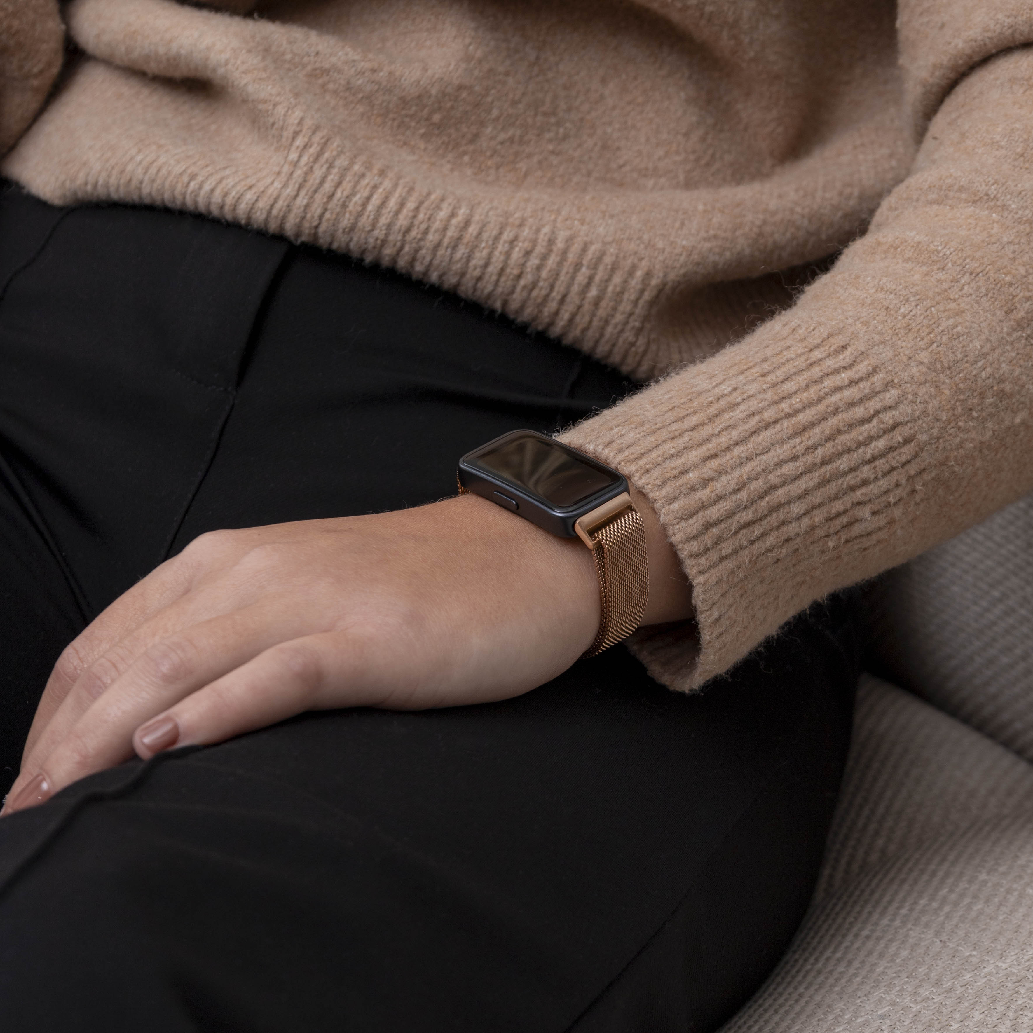 Bracelet Milanais Huawei Band 8 (or rose)
