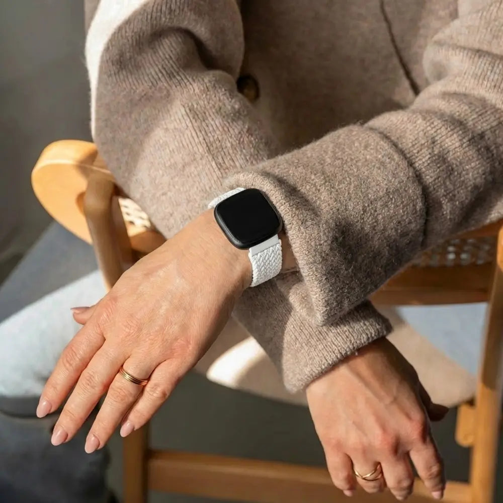 Bracelet nylon tissé Fitbit Sense (blanc)