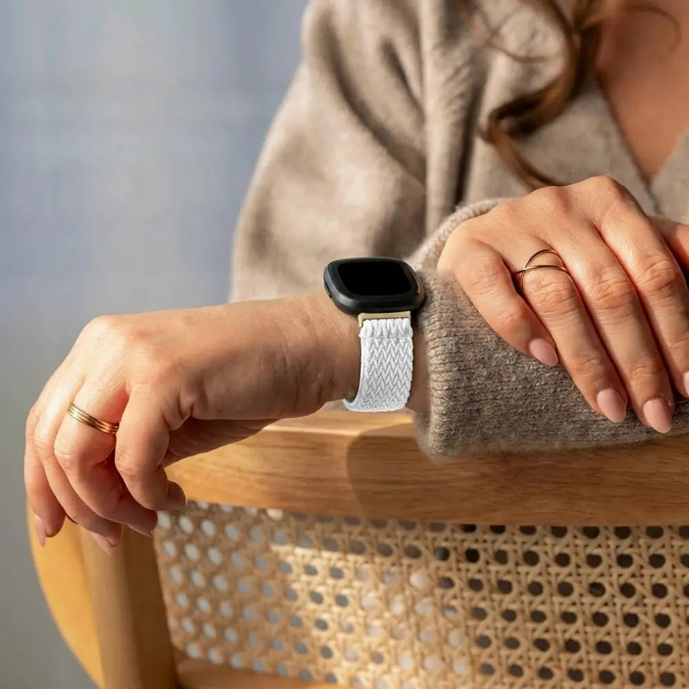 Bracelet nylon tissé Fitbit Sense (blanc)
