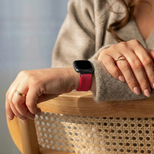 Fitbit Versa 4 Nylon Strap (Red)