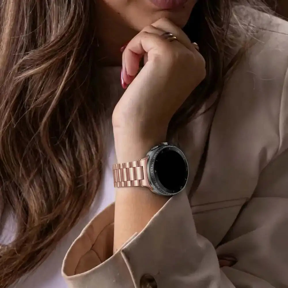 Bracelet acier Samsung Galaxy Watch 8 Classic (rose-doré)