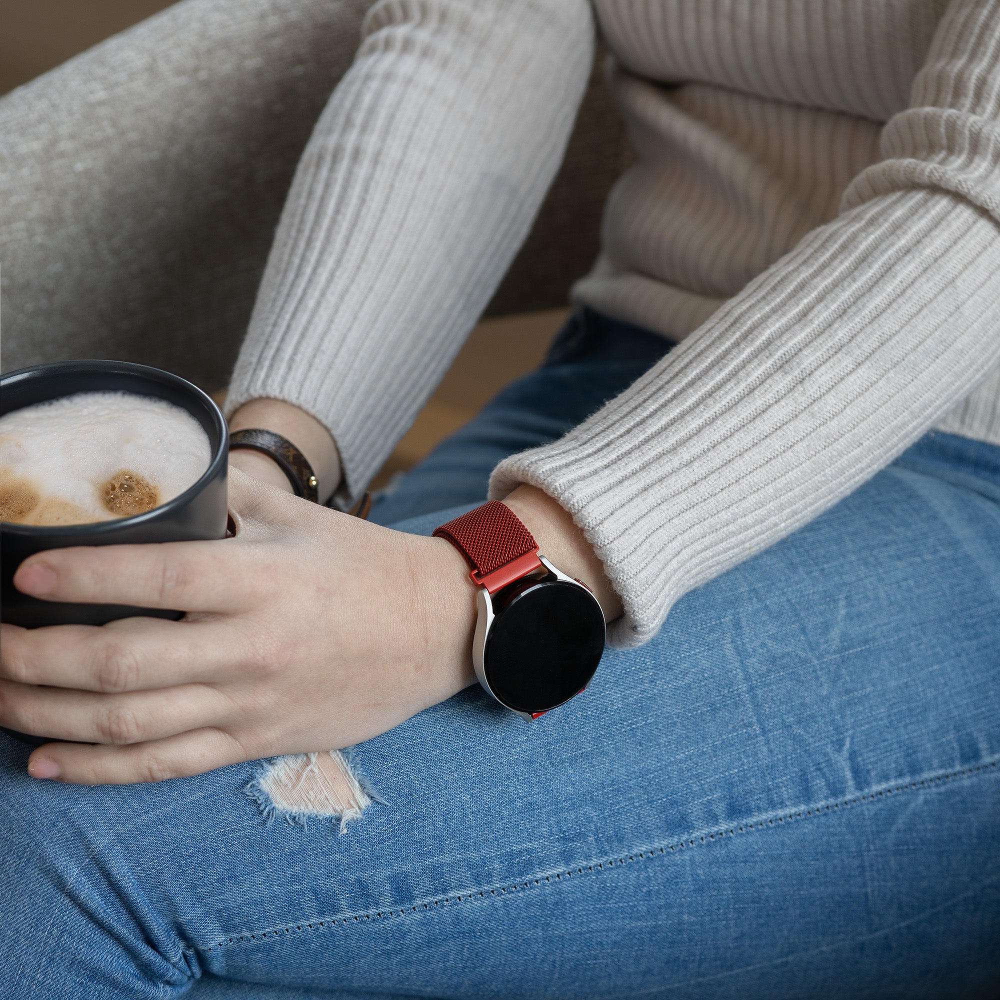 Bracelet Milanais Samsung Galaxy Watch 5 Pro (rouge)