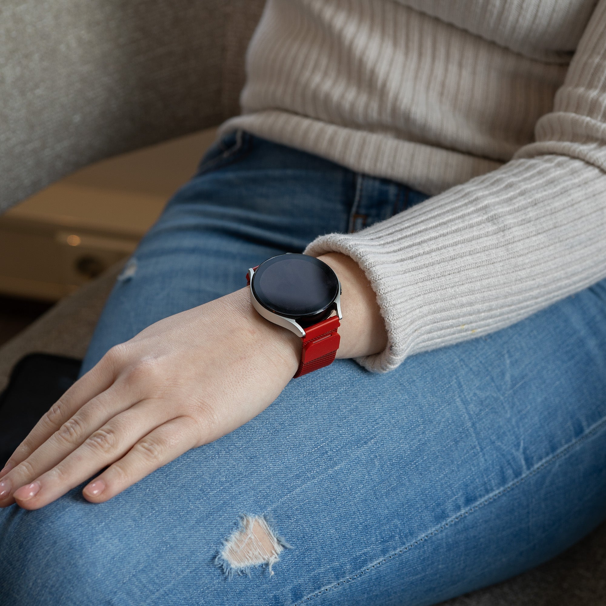 Bracelet Milanais Samsung Galaxy Watch 5 Pro (rouge)