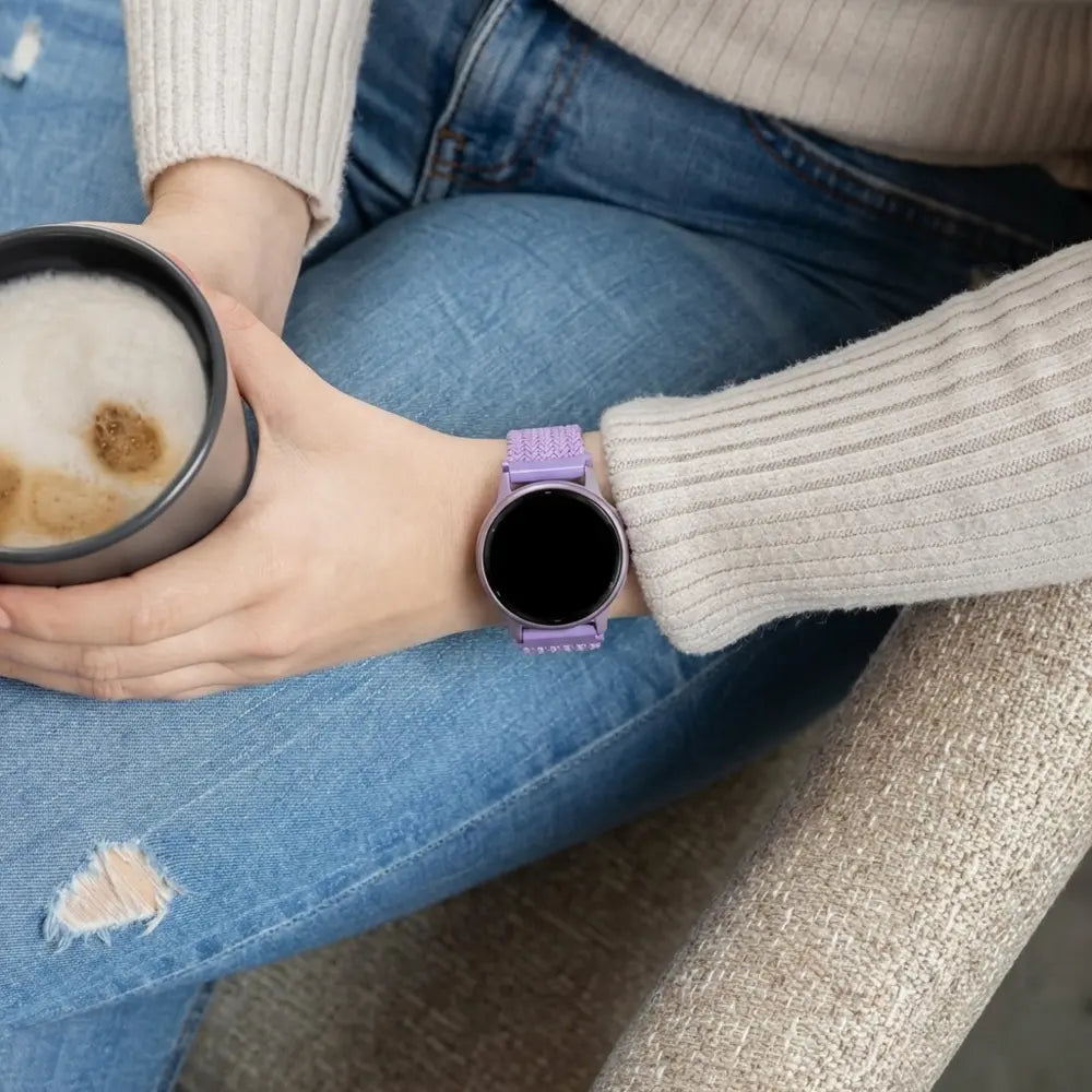Bandz Bracelet nylon tressé Garmin Forerunner 570 - 42mm (violet clair)