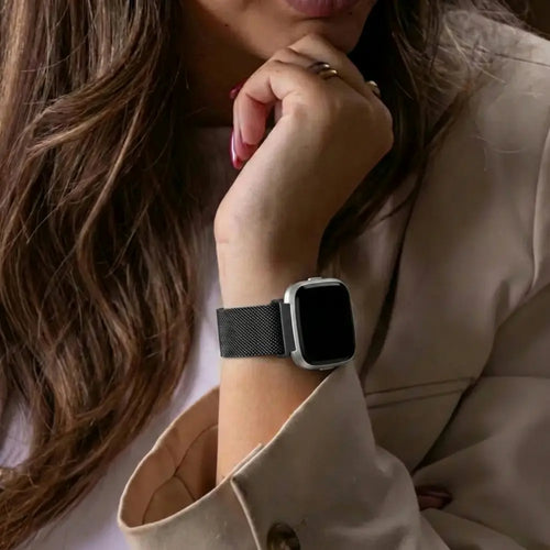 Fitbit Versa-Versa 2 Milanese Strap (Black)