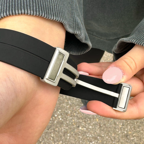 Silicone Magnetic Sport Strap, black, lifestyle photo