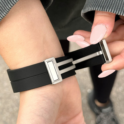 Silicone Magnetic Sport Strap, black, lifestyle photo