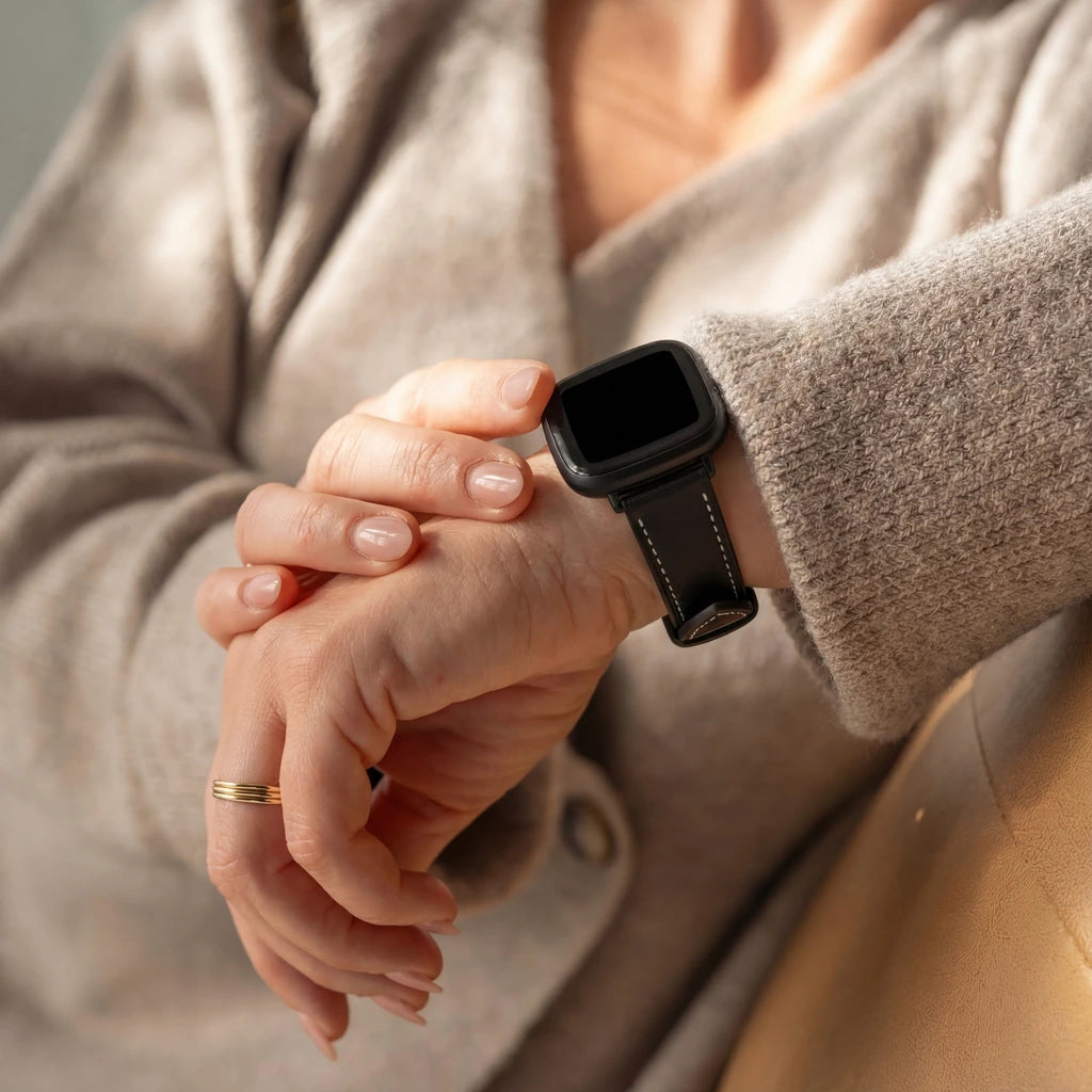 Bracelet cuir Fitbit Sense 2 (noir)