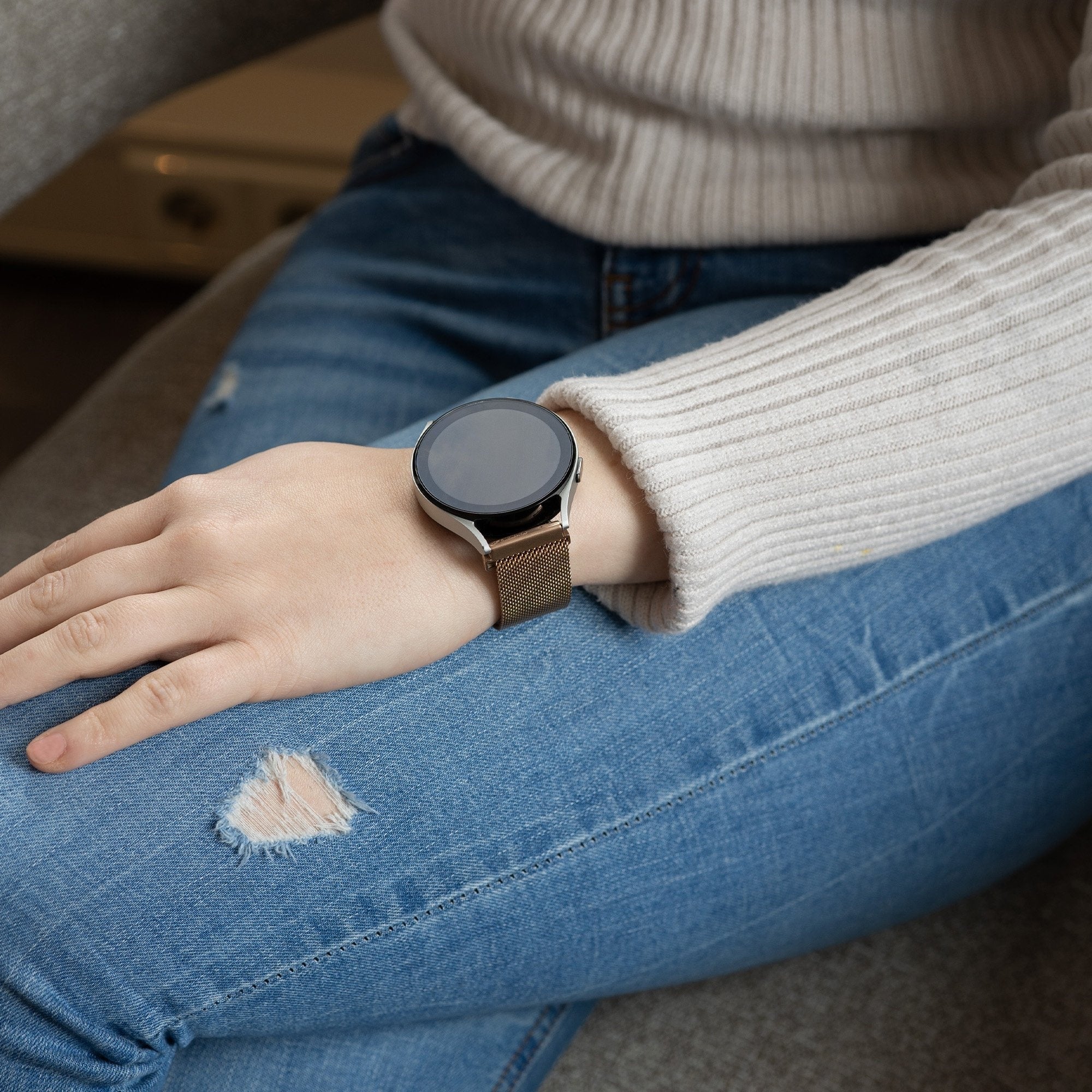 Bracelet milanais Garmin Venu SQ (rose or)
