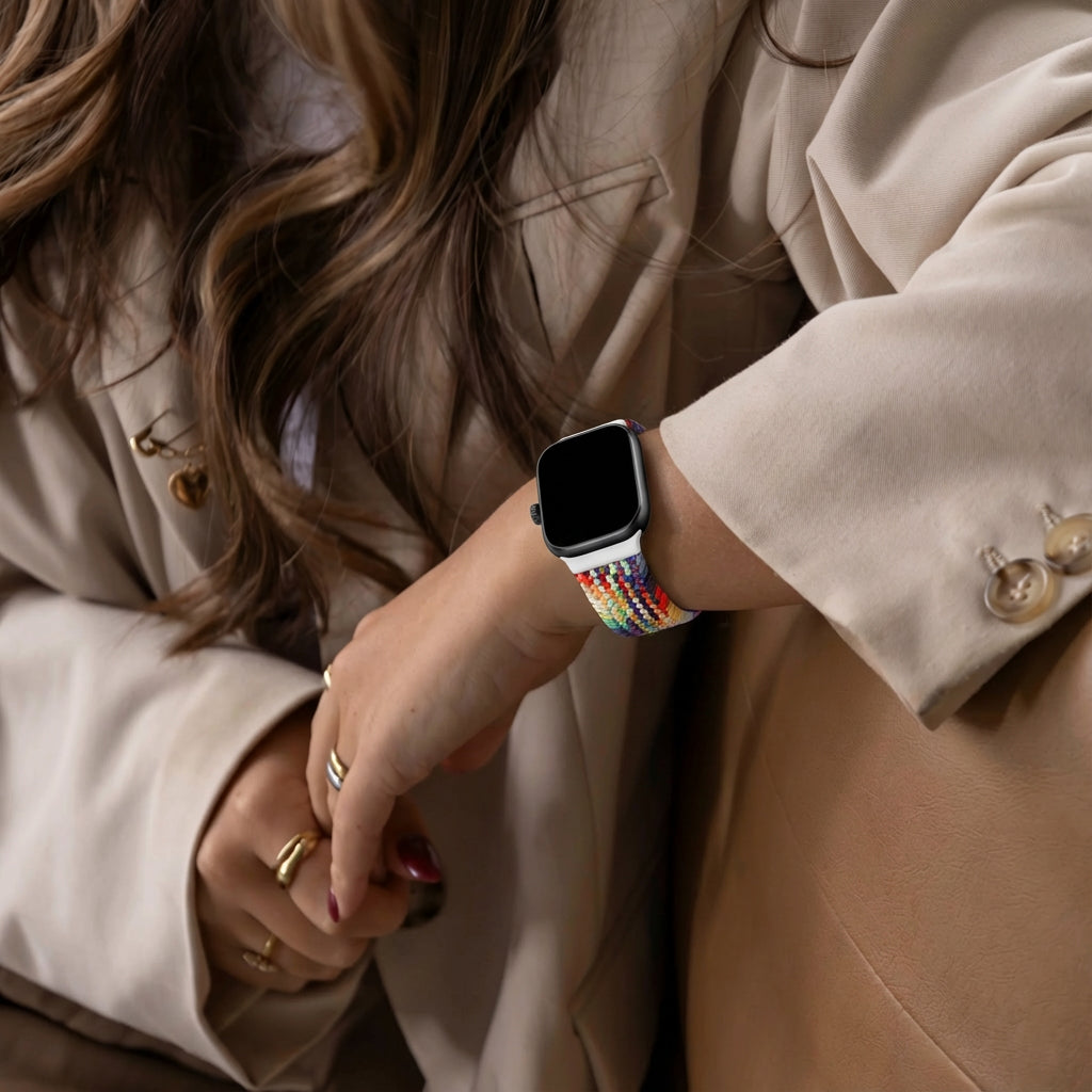 Bracelet tissée avec D-buckle Xiaomi Smart Band 8 Pro (arc-en-ciel)